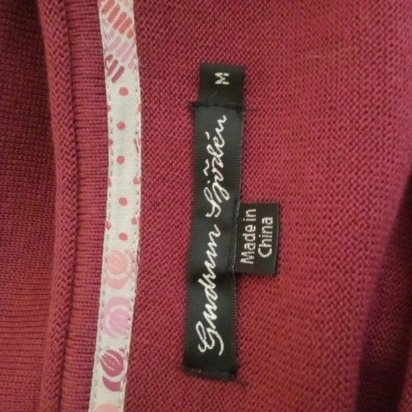 Gudrun Sjödén Oversized Knit Organic Burgundy Long Sleeve Mini Dress Size Medium - Picture 2 of 9